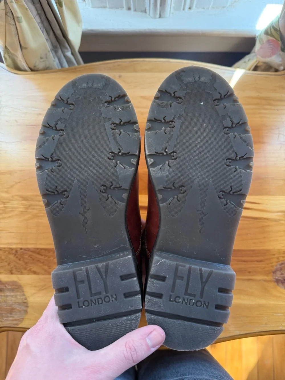 FLY LONDON Women’s Brown Leather Side-Zip Ankle Boots - Picture 6 of 6